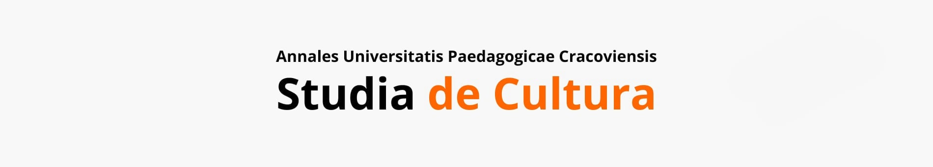 logo Studia de Cultura Annales Universitatis Paedagogicae Cracoviensis